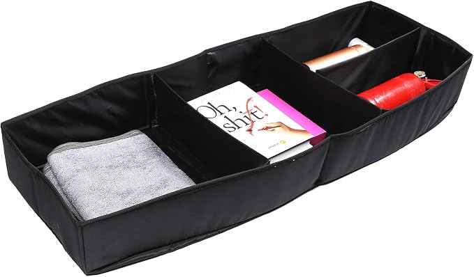 Trunk Organizer Compatible with Honda Pilot 2016-2022, Portable Foldable Large Capacity Cargo Storage Box with 4 Compartments, Oxford Cloth Material