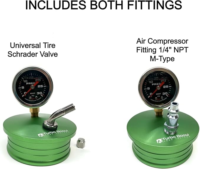 4" inch Turbo Boost Leak Tester - Leak Detector - 6061 Billet Aluminum - 30 PSI - Check Test Intake Charge Pipe Pressure Leaks - Includes Both Tire and 1/4" Air Fititng