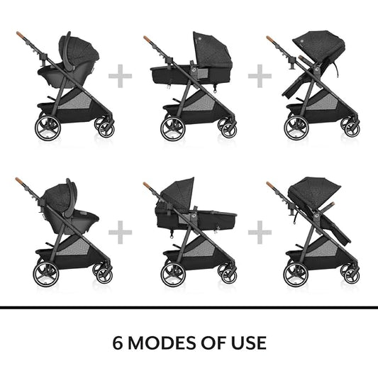 Evenflo Shyft Intuiti Travel System with Revolve180 LiteMax™ NXT Rotating Rear-Facing Lightweight Preemie and Infant Car Seat 3-30 lbs. (Fossil Gray)