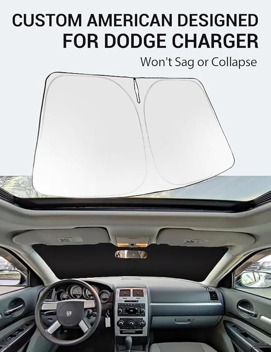 Proadsy 2026 Upgrade Front Windshield Sun Shade Foldable Sunshade Protector Custom Fit 2006β2010 Dodge Charger Accessories
