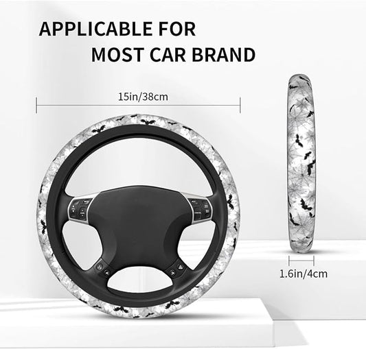 Halloween Steering Wheel Covers Non Slip Neoprene Universal 15 Inch Steering Wheel Protector Car Cover for Men Women