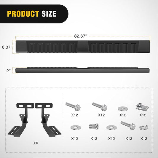 Nilight Running Boards for 2009-2018 Dodge Ram 1500 Crew Cab 2010-2024 Ram 2500 3500 4 Full Size Doors 6 Inch Side Step Nerf Bars Black