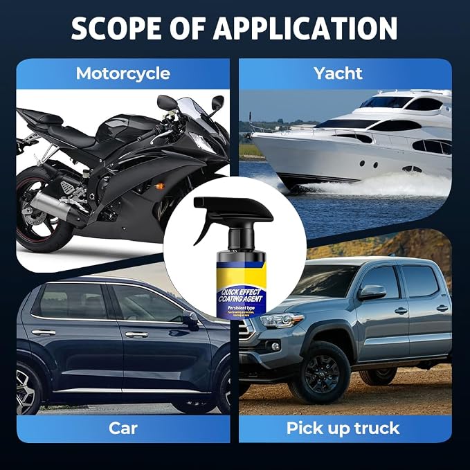 Advanced Car Quick-acting Coating Agent Spray, 2026 New Quick Effect Coating Agent for Car Paint Care Advanced Hydrophobic Nano Ceramic Wax for Vehicles Shine (1PCS)