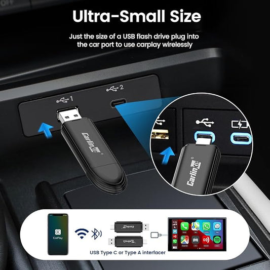 Carlinkit Wireless CarPlay Adapter MINI SE for iPhone, Convert OEM Wired to Wireless CarPlay 2026 Dongle Plug & Play Auto Connect Fast Easy Use for Cars from 2016