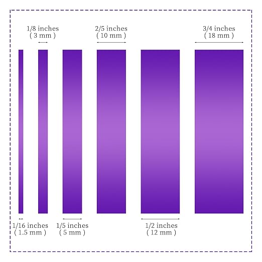 6 Rolls Fine Line Tape 1/16, 1/8, 1/5, 2/5, 1/2, 3/4 Inch x 55 Yard Fineline Masking Tape Painter Adhesive Automotive for DIY Car Auto Paint (Purple, Mixed Sizes)