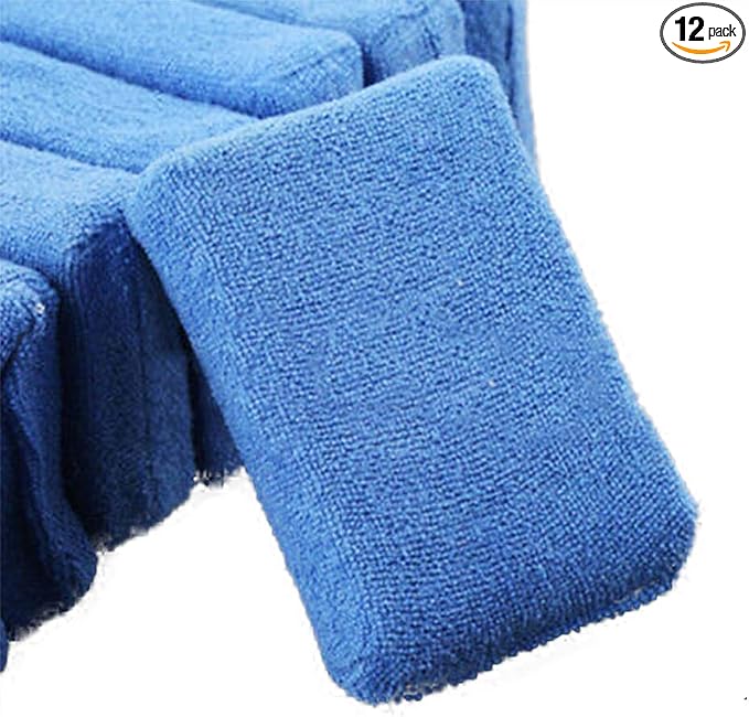 S.M. Arnold Professional Microfiber Applicators for Car Detailing, 12-Pack - Premium Quality, Soft, Washable, 4.5" x 3.5" x 1" - Ideal for Waxing, Polishing, Cleaning, Auto Care & Surface Prep
