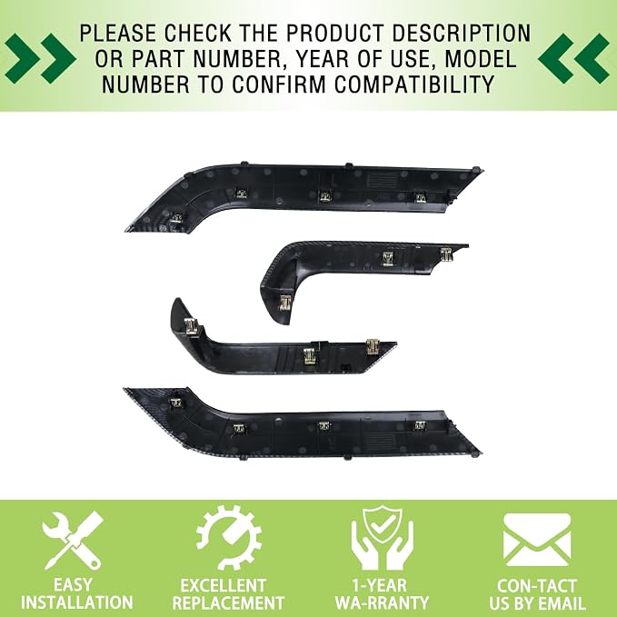 4PCS Door Armrest Cover Trim Kit Front&Rear Left Right Side Door Panel Arm Rest Bezel Carbon Fiber Compatible with 2014-2020 Chevy Silverado GMC Sierra