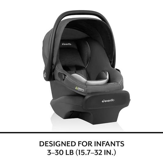 Evenflo LiteMax NXT Rear-Facing Lightweight Preemie and Infant Car Seat 3-30lbs. with SensorSafe. Easy Install with Base (Anchor Gray)