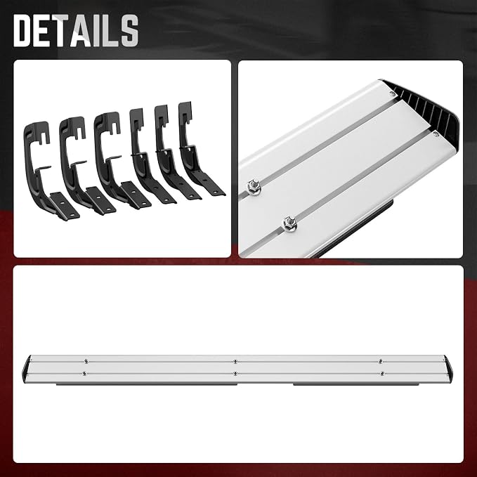 DNA MOTORING 6 Inches Running Boards Compatible with 07-18 Silverado Sierra 1500 / 07-19 Silverado Sierra 2500HD 3500HD Extended Cab, Aluminum Extruded Side Step Neft Bars, STEPB-ZTL-8018-ALSL