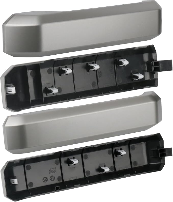 TQPONLY 1 Set Interior Inner Door Handle Cover Trim | Fits 2015-2020 Ford F150 SuperCrew Truck Accessories Replacement | Front and Rear Door Armrest Pull Handle (Light Gray)