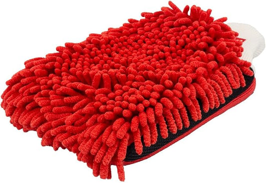 Maxshine Universal Red Chenille Professional Detailing Clay Mitt - Ideal Wash Mitts for Car, SUV, Trucks, Boats, RV Washing - High Efficiency Detailing Wash Mitt - Auto Detailing Accessories