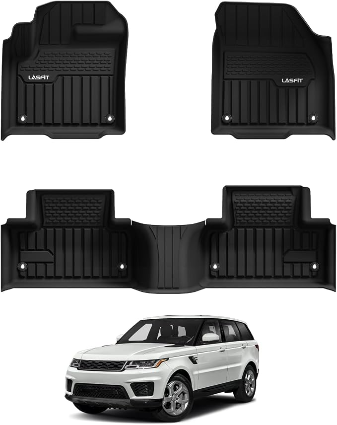LASFIT Floor Mats Fit for Land Rover Range Rover Evoque 2011-2019, Custom Fit TPE All Weather Waterproof Floor Liners 1st & 2nd Row, Fit 5 Door and Coupe (Not for Convertible), Black, Easy to Clean