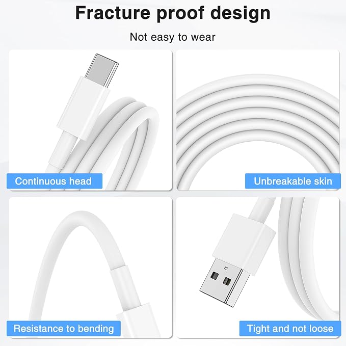 3 Pack Car Carplay Cable for iPhone 16 15 Pro Max 15 Plus,3FT USB to USB C Cable for Car Charger Adapter, Carplay USB C Cord Accessories Charging for iPad 10th Gen/iPad Pro Air 5th-White