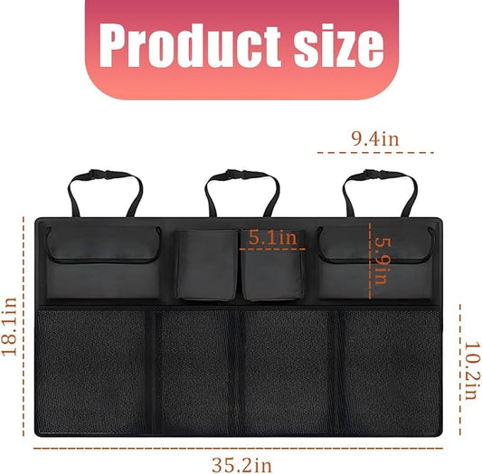 Mandark Car Trunk Organizer, Space Saving Vehicle Backseat Hanging with 8 Large Pockets, Automotive Interior Cargo Organization Storage Bag Accessories, Universal for SUV, Truck, Van