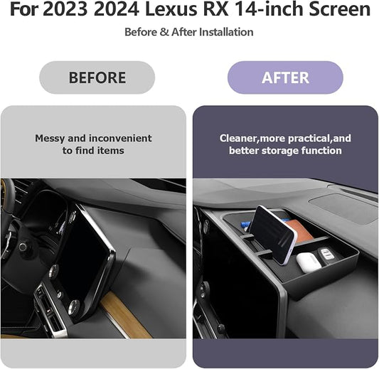 LUWU for 2026 2025 Lexus RX350 RX350H RX450H RX500H Dashboard Console Organizer 2026 Lexus RX350 Armrest Organizer Storage Box 2026 Lexus RX350 Console Organizer Tray 2026 2025 Lexus RX Accessories