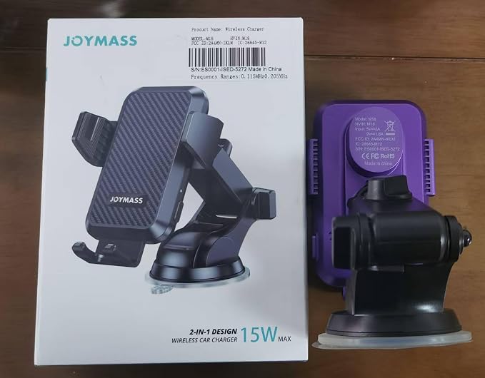 JOYMASS Wireless Car Charger, Phone Holders for Your Car, 15W Auto Clamping Phone Mount Car Accessories for iPhone 16 15 14 13 12 Mini Pro Max, Samsung Galaxy S24 Ultra S23 S22+ Note 20, etc - Purple