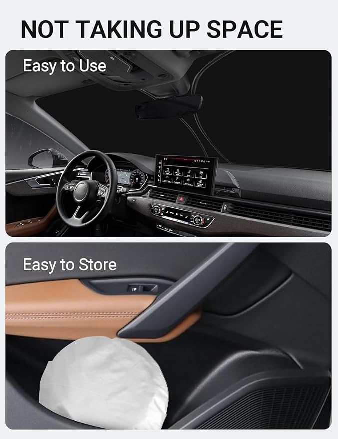 Proadsy 2026 Upgrade Front Windshield Sun Shade Foldable Sunshade Protector Custom Fit 2018-2024 Audi Q5 SQ5 Premium, Premium Plus, Prestige Crossover SUV Winter Accessories