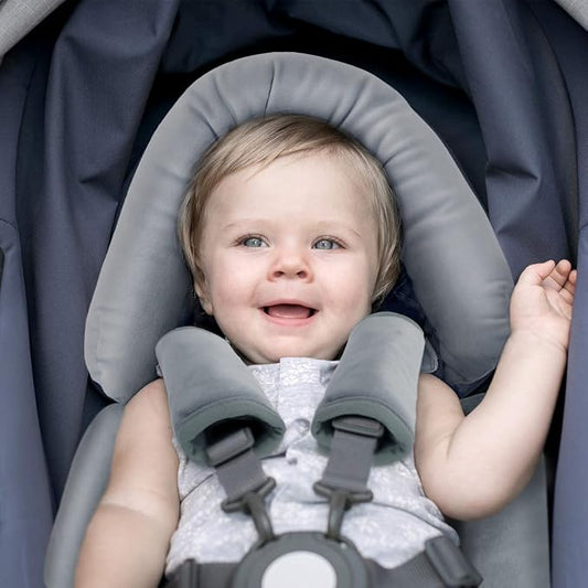 COOLBEBE Upgraded 3-in-1 Baby Body Support & Strap Covers Set for Newborn Infant, Extra Soft Car Seat Insert Cushion Pad, Perfect for Car Seats, Strollers, Swing