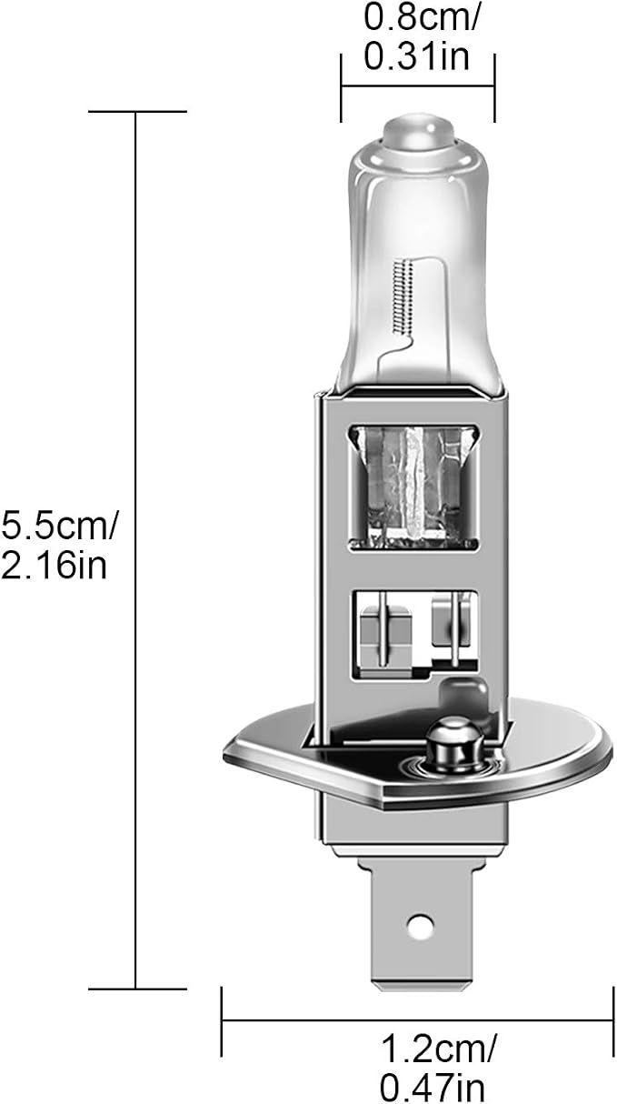 WinPower H1 Halogen Headlight Bulb, Super Bright Warm White 55W 4300K Car High Low Beam Fog Light Replacement Lamp, Pack of 2