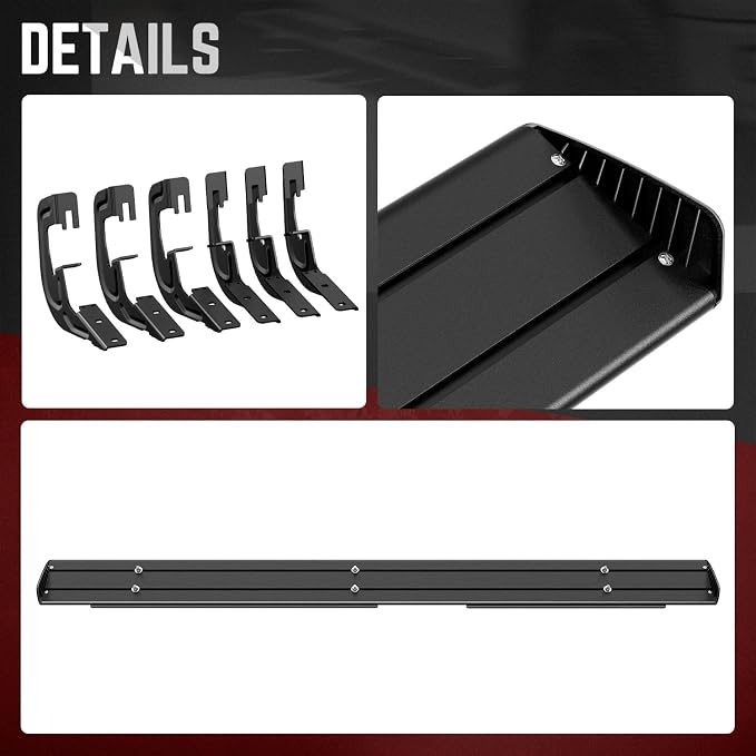 DNA Motoring 6 Inches Running Boards Compatible with 07-19 Silverado/Sierra 2500HD 3500HD Extended Cab, Aluminum Extruded Step Bars, STEPB-ZTL-8018-ALBK