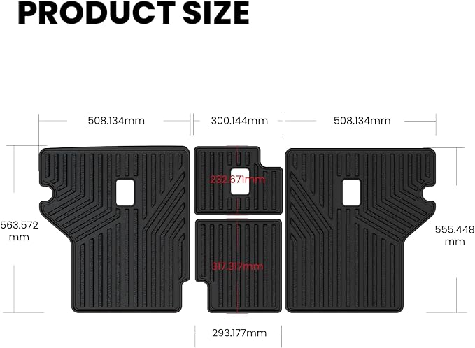LASFIT Premium Extra Thick Rear Seat Back Mats for Toyota 4Runner 2010-2024 (Only fit 5-Seats) Seat Back Cover | TPE Custom Fit Waterproof 4 Runner Second Row Back Seat Backrest Protector Liners