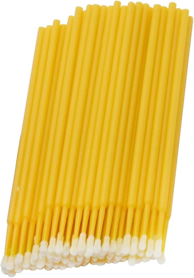 Touch Up Paint Brushes for Automotive Paint Chip Repair Disposable Micro Applicators -Yellow (100 PCS)
