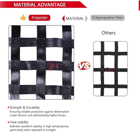 Surmountway Heavy Duty Cargo Net - 66" x 50", 1100LBS Capacity, Cam Buckles & S-Hooks, Fits Pickup Truck & Trailer Beds
