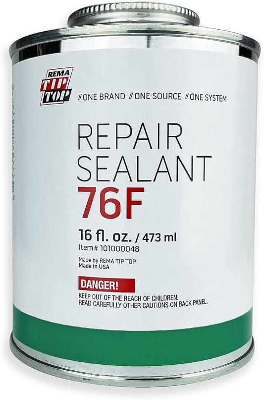 Rema TIP TOP 76F Innerliner Tire Repair Sealant, 16 oz Brush Cap Can, Professional Final Sealant for Tire Repair Areas