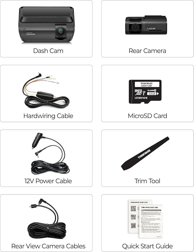 THINKWARE ARC700 4K Dash Cam, 4K Front & 2K Rear Dual HDR, Radar Parking Mode for Saves Power, Super Night Vision with Sony STARVIS for Clear Night & Plate Capture, 5GHz Wi-Fi, Free Hardwire Kit &64GB