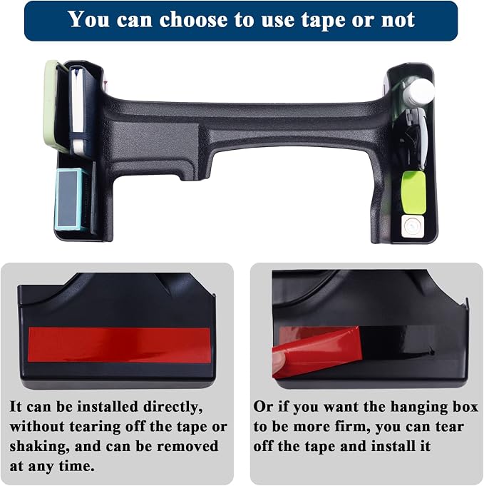 3PCS Center Console Organizer Tray Box Compatible with 2018-2025 Wrangler and 2020-2023 2024 2025 Gladiator Gear Shift Organizer Armrest Accessories Hanging Box(Not for JK/JKU)