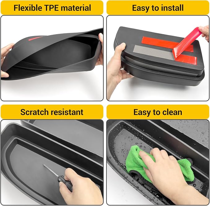 Rear Trunk Organizer for 2010-2024 Toyota 4Runner 5-Seat 2nd Row Accessories, Storage Bin Trunk Side Storage Box Cargo Tray for 10-24 4 Runner(Upper Side,Not for 7-Seat)