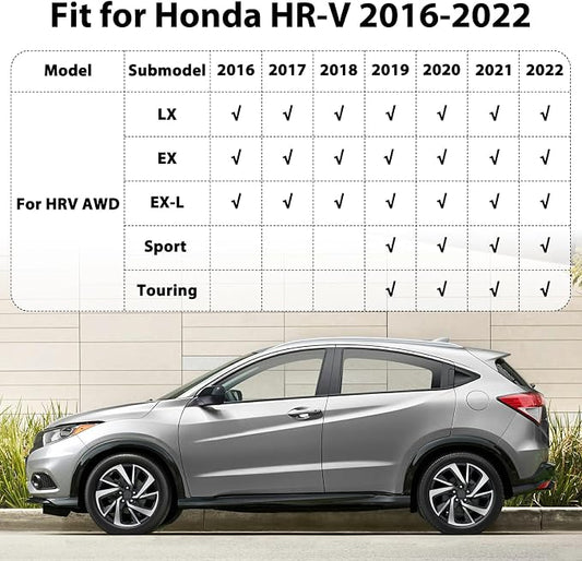 Floor Mats & Cargo Liner for Honda HR-V 2016-2022 (Only AWD Models) Custom Fit TPE Car Mats Accessories for HRV All Weather Protection Waterproof Anti-Slip Liners 1st & 2nd & Trunk Mat