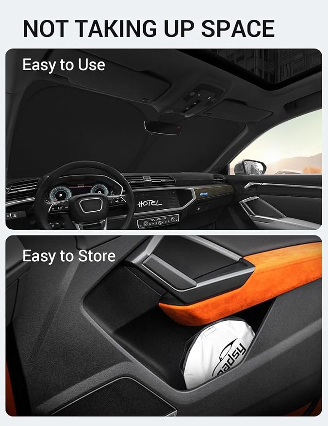 Proadsy Windshield Sun Shade for Audi Q3 2019-2025 2026 Foldable Front Sunshade Protector Sun Visor Keep Car Cooler Accessories