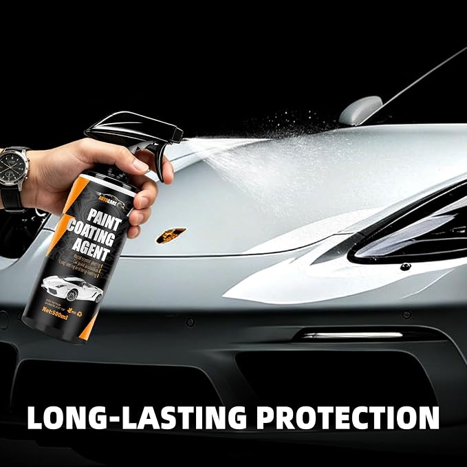 Car Coating Spray,Ceramic Coating for Cars,500ML Quick Effect Coating Agent,Car Scratch Wax Polish Spray Extreme Hydrophobic Water Beading,Deep Gloss Shine for Long-Lasting Polish Spray Wax