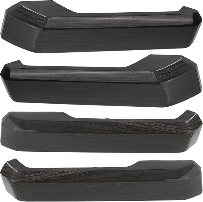 TQPONLY Interior Inner Door Handle Cover Trim | Fits 2015-2020 Ford F150 SuperCrew Truck Accessories Replacement | 1 Set Front and Rear Door Armrest Pull Handle (Black Wood Grain)