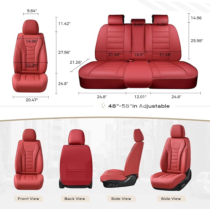 Coverado Car Seat Covers, Front Covers for Cars, Car Seat Cover Front Seats, Automotive Seat Cover, Waterproof, Leather Car Seat Cushion, Universal Interior Covers Seat Protectors for Most Cars