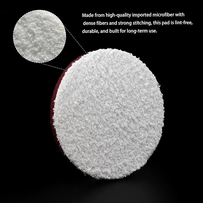 6 Inch Microfiber Cutting Pads โ 2 Pack Heavy Cutting Buffing Pads for Large Surface Paint Correction โ High-Cut Pads for DA & Rotary Polishers โ Swirl & Scratch Remover