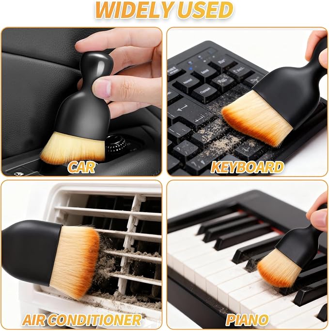 2PCS Car Interior Dust Brush,Soft Microfiber Bristles, Car Detailing Brush Cleaning Brush, Dust Brush Car Interior Cleaning Tool for Car Vents, Dashboards, and Home Use