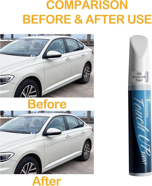 Wind Chill Pearl 089 Touch Up Paint for Toyota Exact Match, Car PaintPen Scratch Repair 2 in 1 Touch Up Paint, Car Scratch Remover for Deep Scratches Color-Matched Rapid Drying of Paint Coating