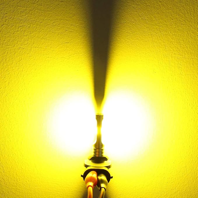 Alla Lighting 3800lm 886 898 881 LED Fog Light Bulbs Super Bright, 3000K Amber Yellow ETI 56-SMD 889 894 H27 Replacement (Off-road used only)