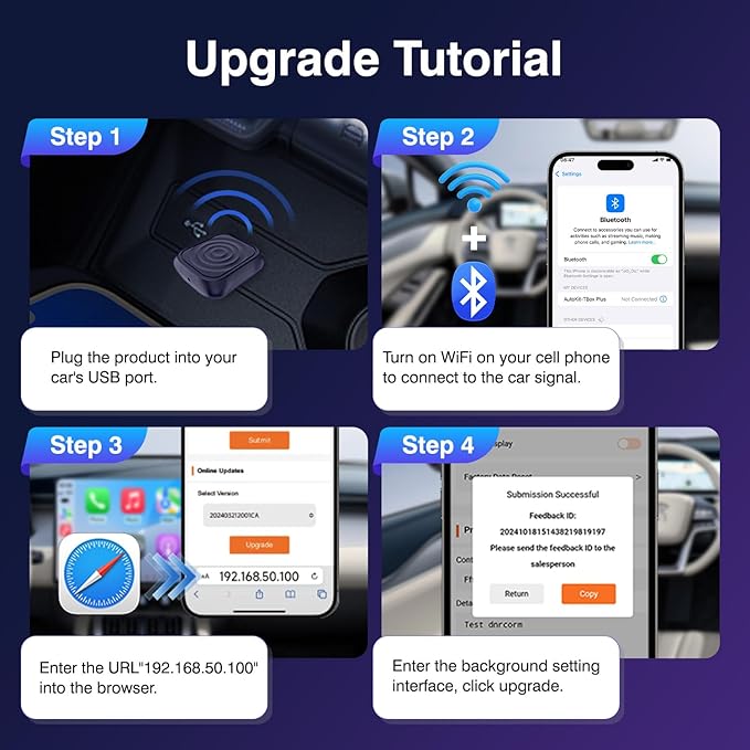 CarlinKit MiNi Ultra Wireless CarPlay & Android Auto Adapter - Plug & Play USB-A/USB-C Upgrade for Wired Cars | Retains OEM Mic, Sound Quality & Controls | OTA Updates