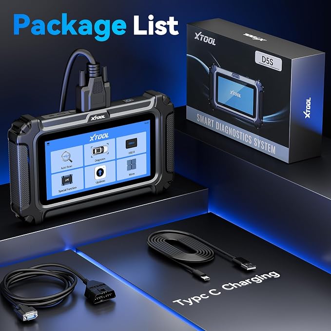 XTOOL D5S OBD2 Scanner, 16 Resets, Car Scanner for Engine ABS SRS Transmission, Crank Sensor Relearn, Throttle Relearn, EPB, Code Reader for Cars and Trucks, CAN FD&FCA Scan Tool, Lifetime Free Update