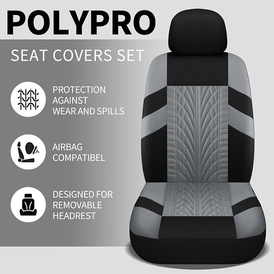 VarCozy Car Seat Covers Front Pair,Universal Cloth for Car,Breathable & Washable SUV, Sedan, Van, Automotive Interior Covers, Airbag Compatible