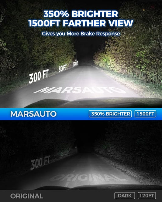 Marsauto D3S HID Bulbs, 6000K Cold White, Xenon D3S HID Bulb, 3500 Hours Longevity, Waterproof Design, 5 Minutes Installation, Pack of 2