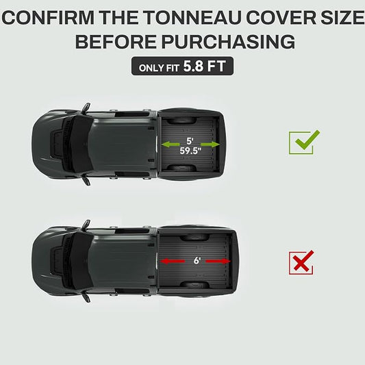 AUTOSAVER88 FRP Hard Tri-fold Truck Bed Tonneau Cover Compatible with Nissan Frontier 2005-2026 5 ft Bed (NO México)