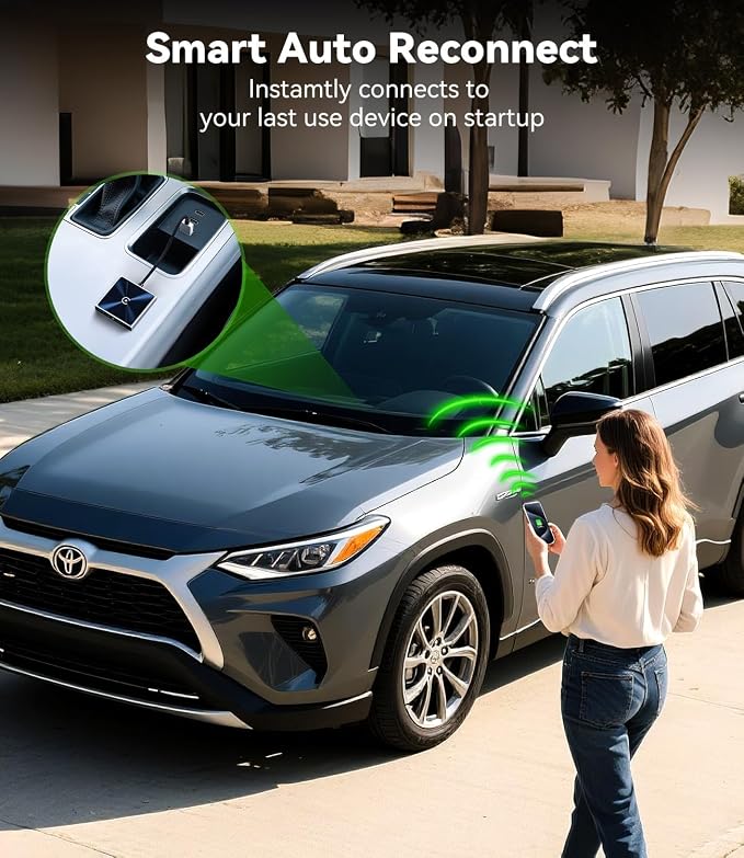 Wireless CarPlay Adapter for iPhone, Converts Wired to Wireless Apple CarPlay Adapter, Includes USB-A to USB-C Dongle, Easy Use, Stable Control, No Delay, Compatible with Cars from 2016 & iOS 10+