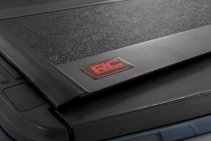 Rough Country Hard Low Profile Tri-Fold Tonneau Cover for Ford F-150 (2021–2026) & F-150 Lightning (2022–2026) – Aluminum Truck Bed Cover