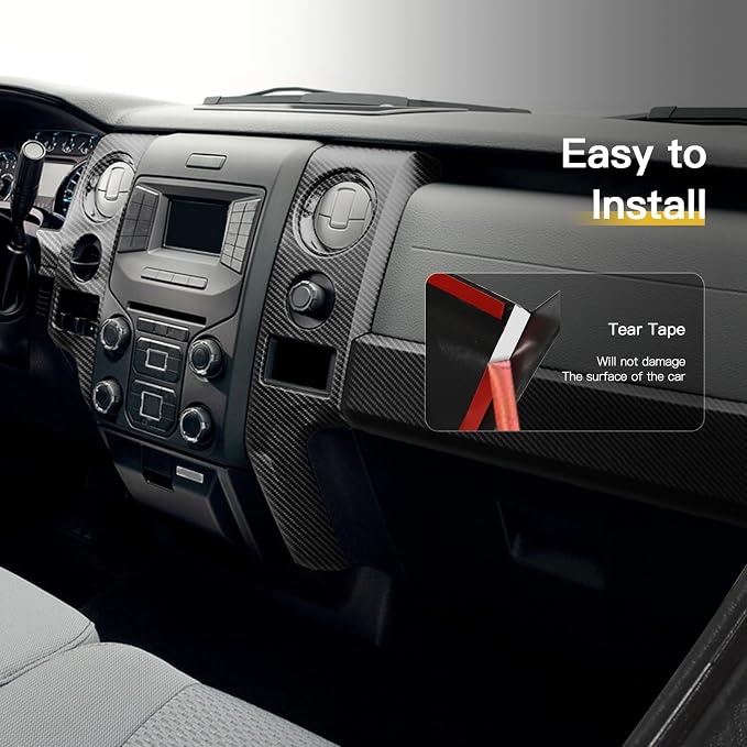 GearUp Dashboard Console Cover Trim Compatible with Ford F150 2009-2014 Dashboard Panel Cover Trim & Headlight Switch Bezel Cover Trim