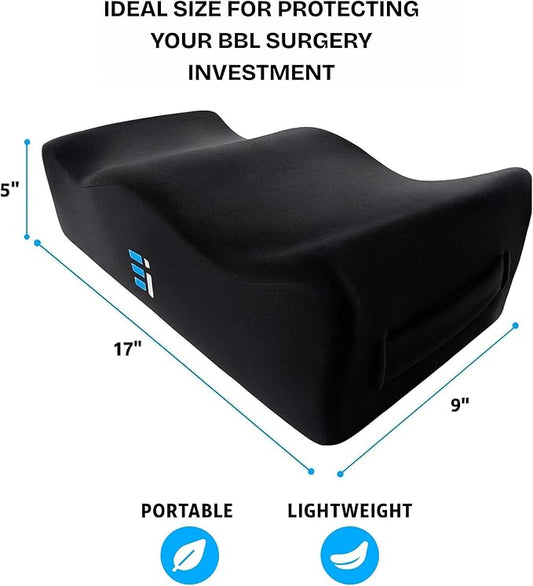 BBL Pillow After Surgery for Sitting - Brazilian Butt Lift Cushion for Driving & Home, Ergonomic Butt Shaped Pillow for Post-Op Recovery Pain Relief Support, BBL Must Haves