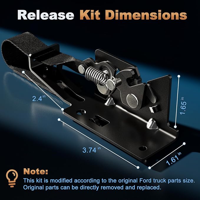 Rear Seat Release Kit, Compatible with 2009–2025 Ford F-150 F-250 F-350 F-450 & Raptor SuperCab SuperCrew, Pre-Assembled Rear Seat Release Lever, Maximize Vehicle Storage Space